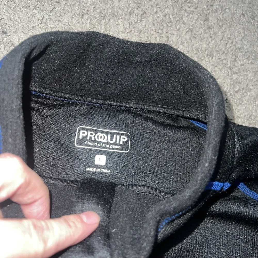 ProQuip Pro-Tech Comfort Stretch 1/4 Zip Midlayer Pullover Top Black‎
